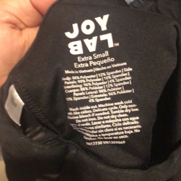 JoyLab Black Metallic Shimmer High Neckline Sports Bra Sz XS - Picture 7 of 7